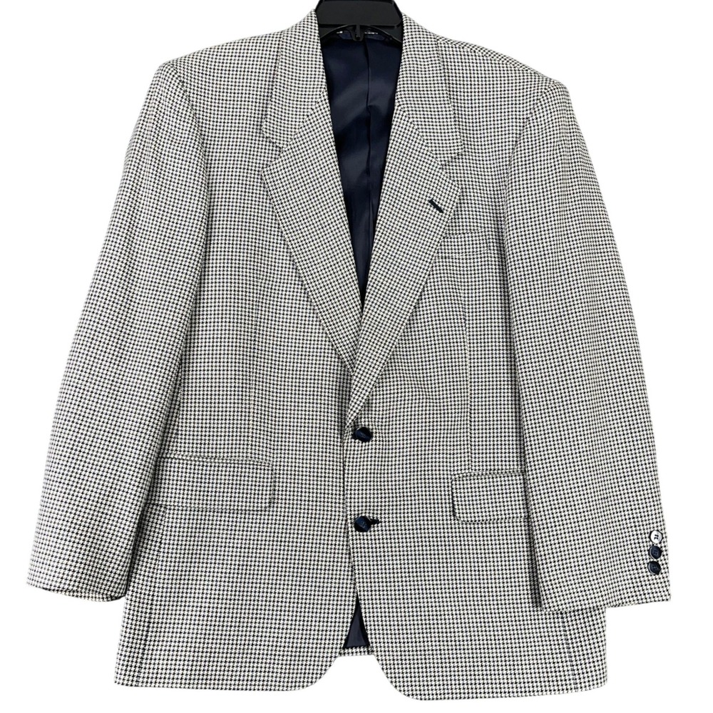 Antonio Parillo Sport Coat Mens 40R Houndstooth Blazer Silk Blend Vintage‎ 90s